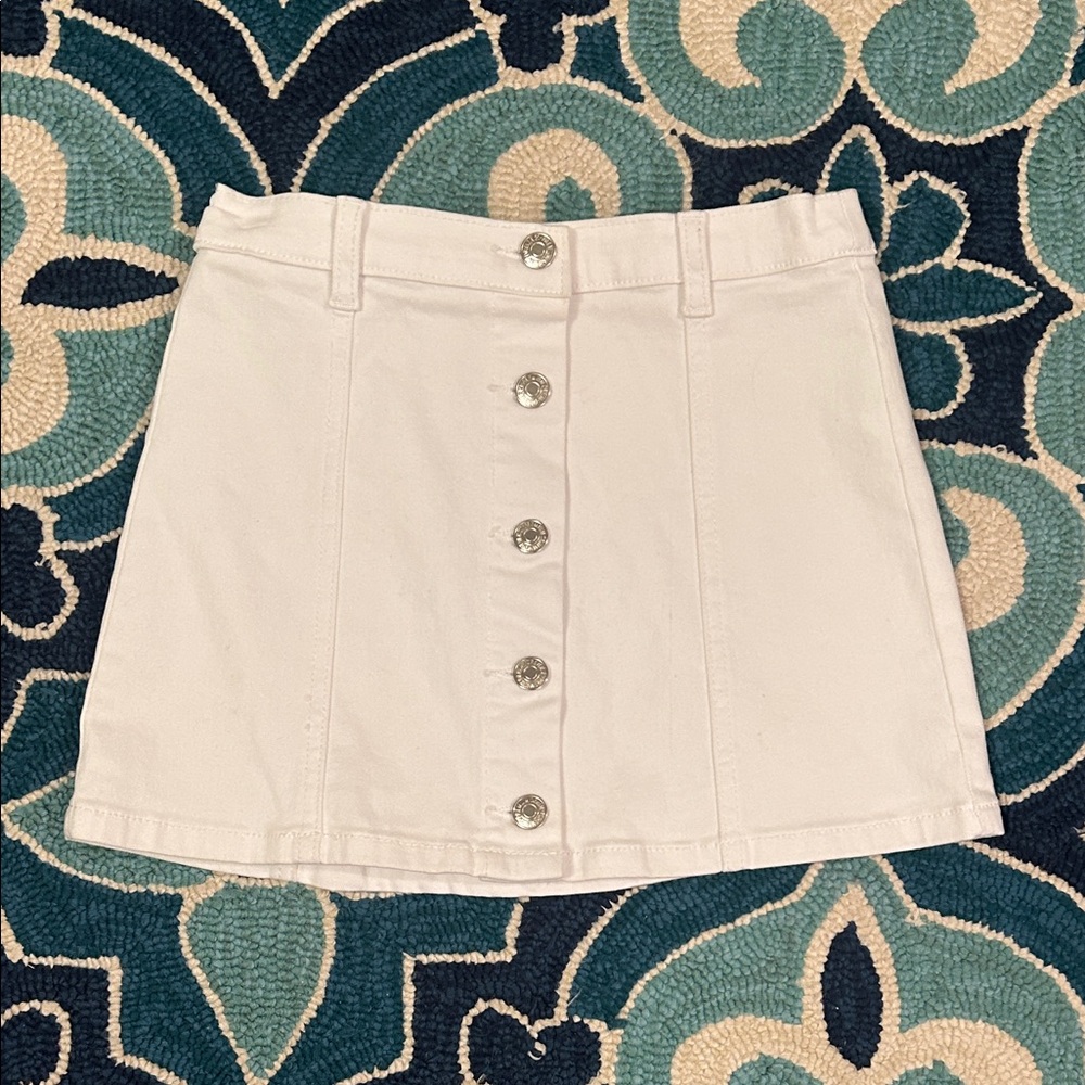 Forever 21 White A-Line Denim Skirt